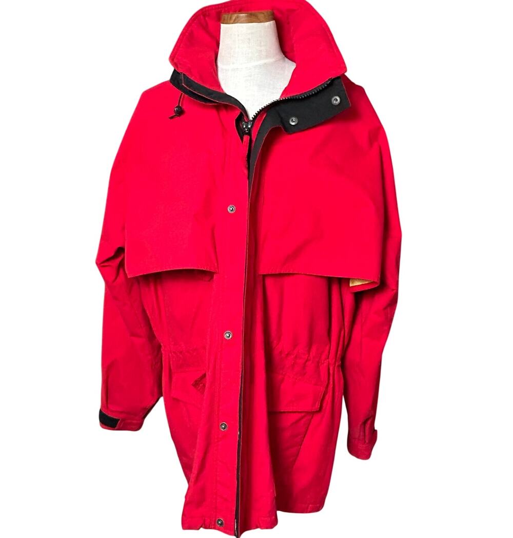 Vintage Eddie Bauer Anorak Jacket SIZE XL Red Hooded Goretex 90s Gorpcore Fall